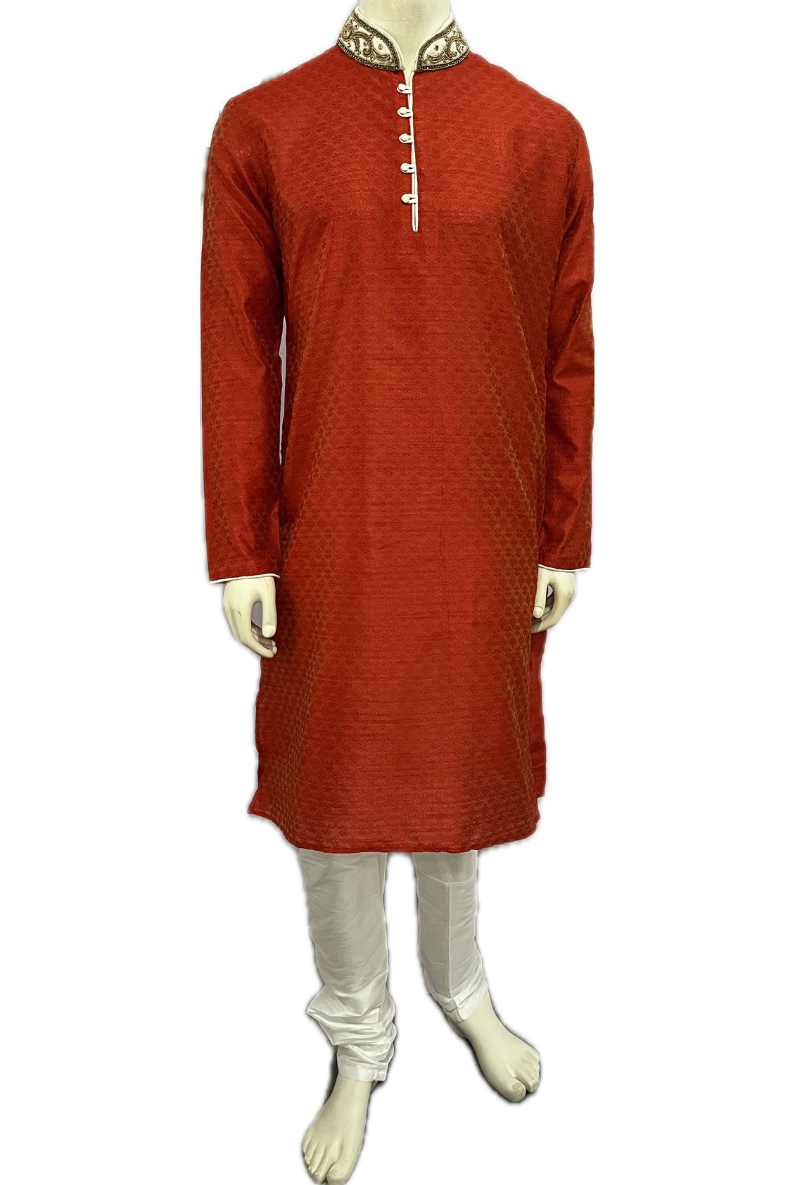 Designer Silk Maroon Kurta Pajama