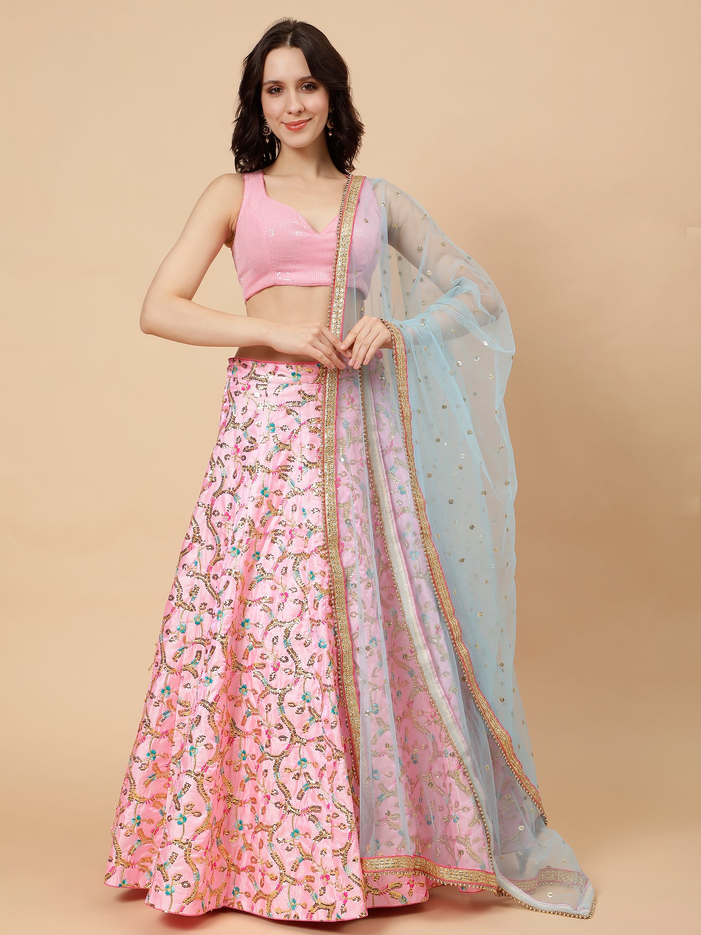 Light Pink Designer Lehenga