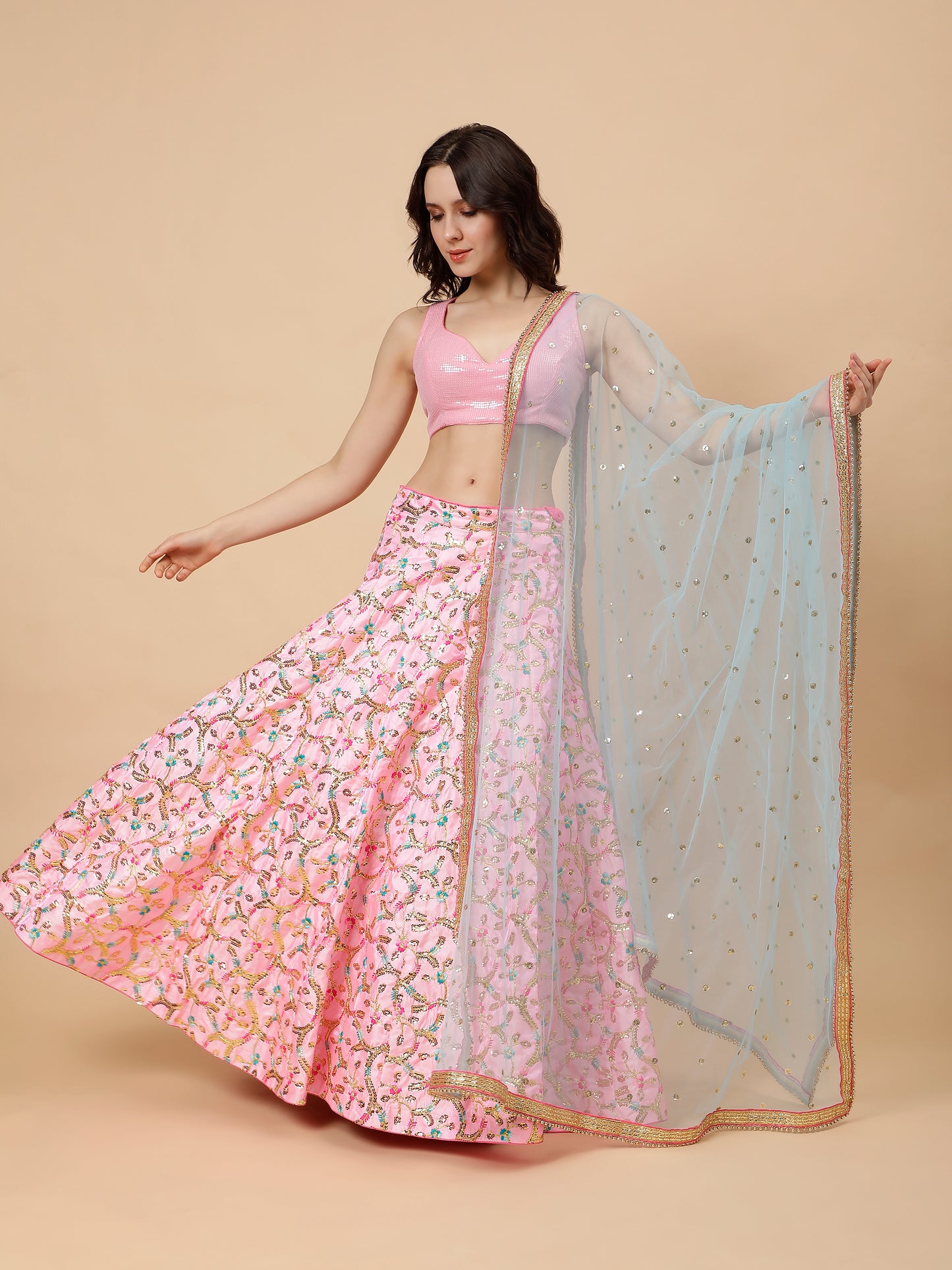 Light Pink Designer Lehenga