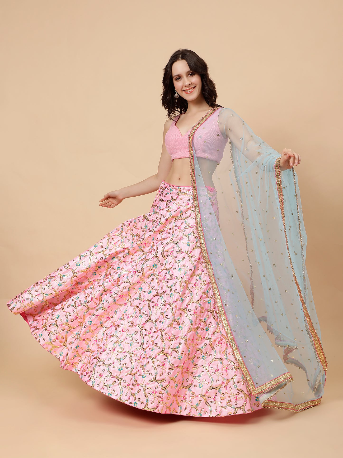 Light Pink Designer Lehenga