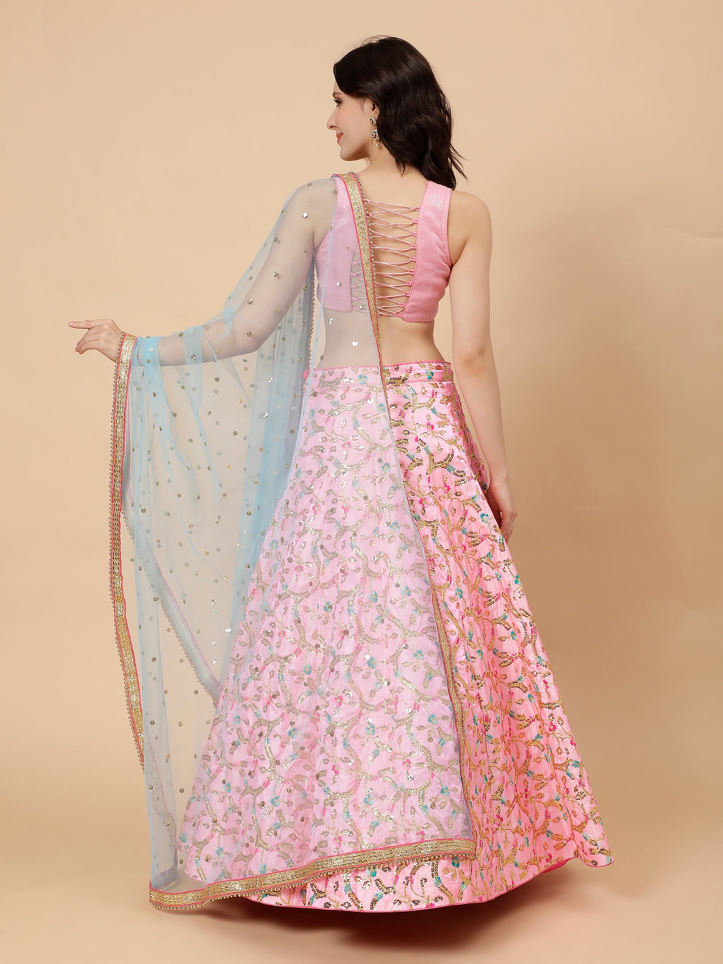 Light Pink Designer Lehenga