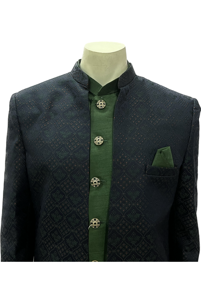 Mens Dark Green Indowestern Sherwani