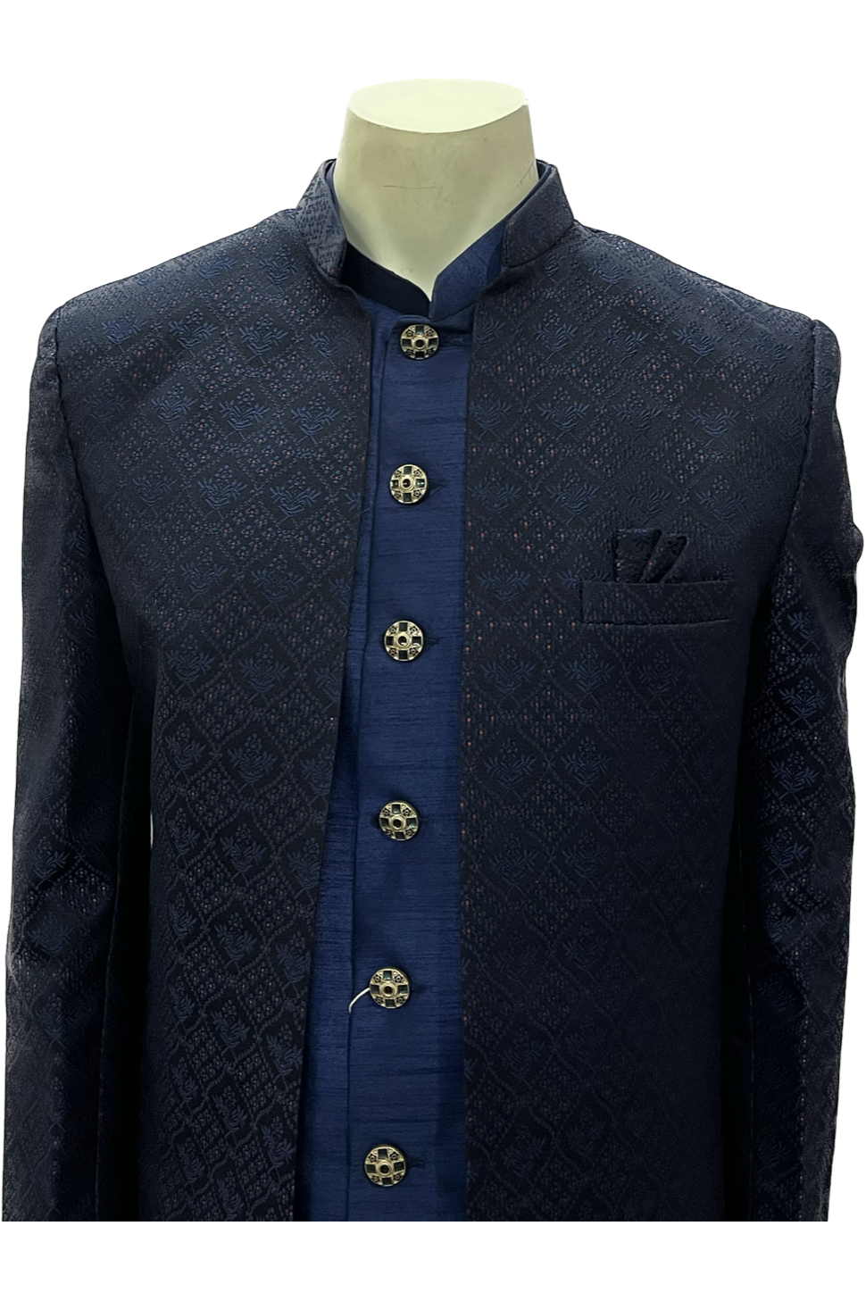 Mens Navy Blue Indowestern Sherwani