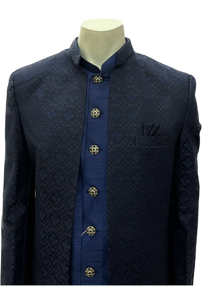 Mens Navy Blue Indowestern Sherwani