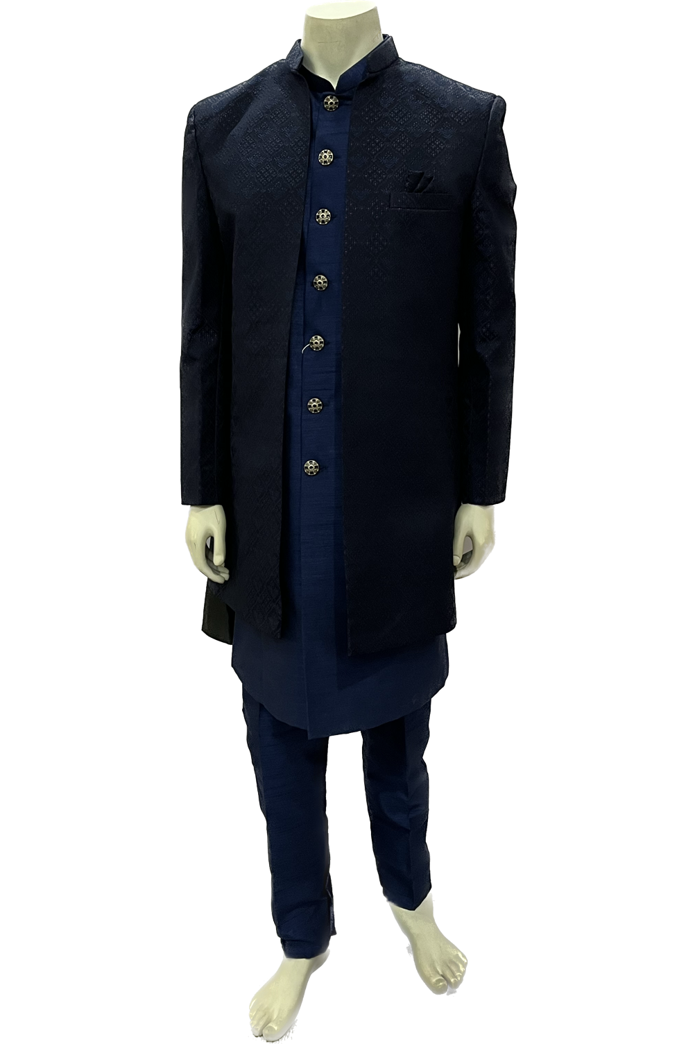 Mens Navy Blue Indowestern Sherwani