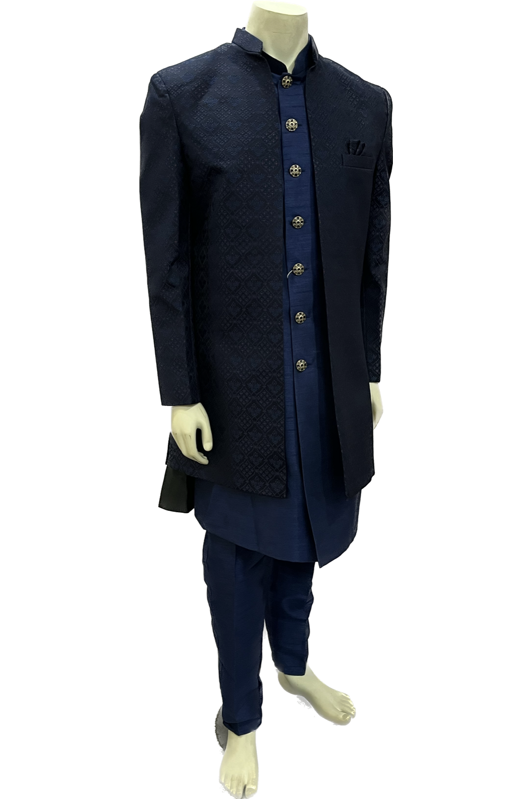 Mens Navy Blue Indowestern Sherwani