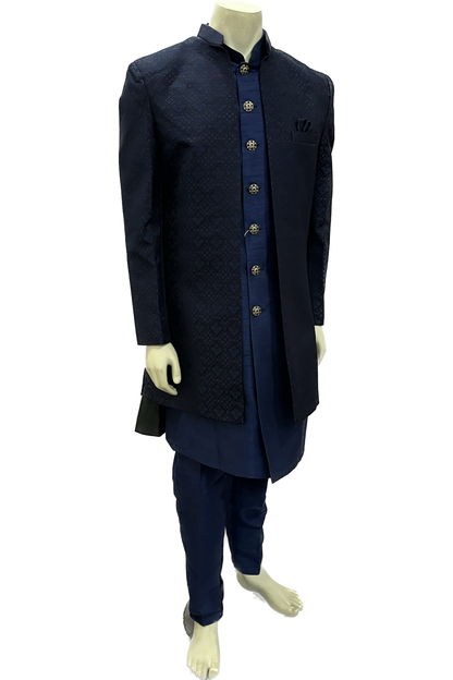 Mens Navy Blue Indowestern Sherwani