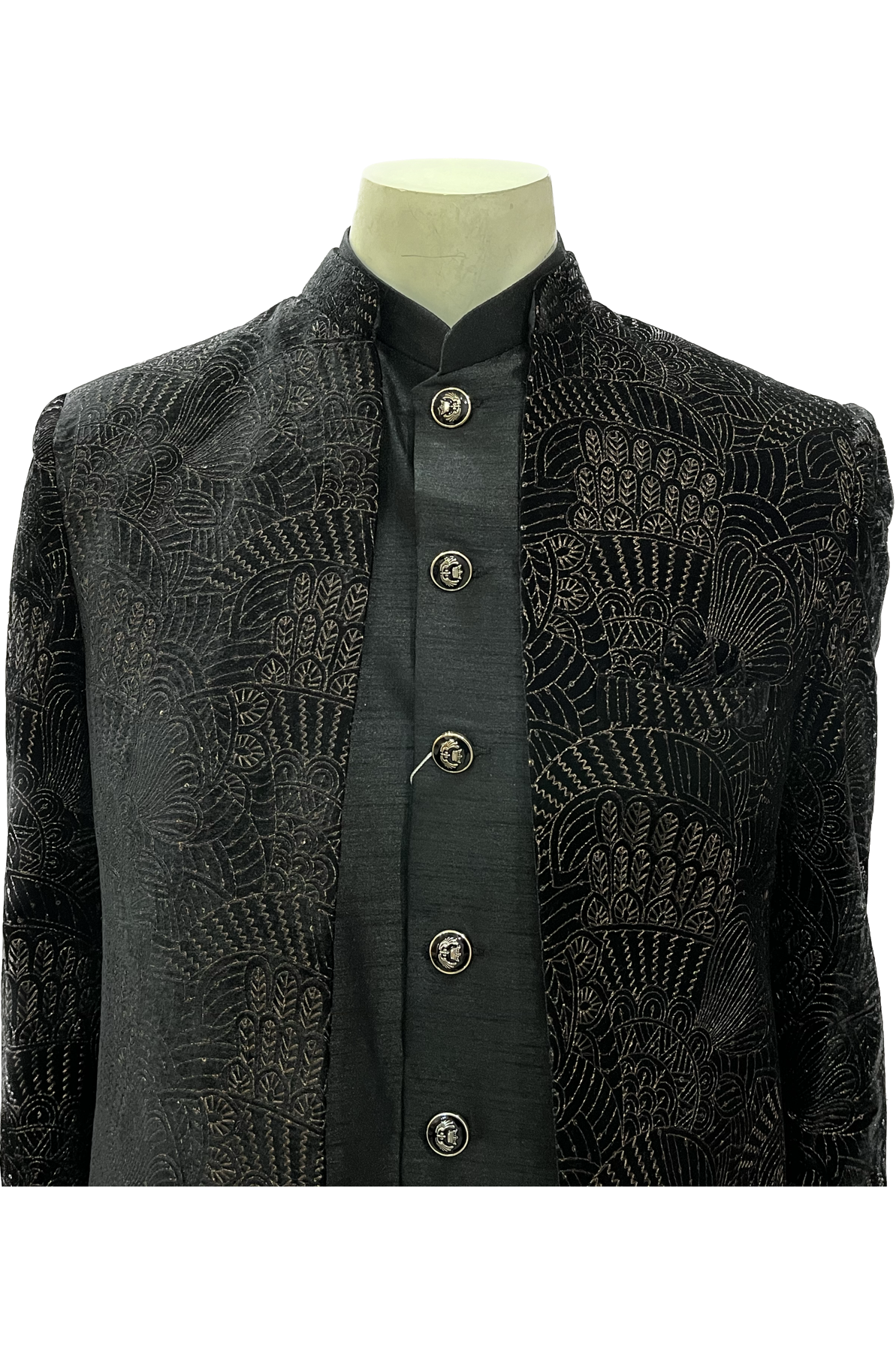 Mens Black Indowestern Sherwani