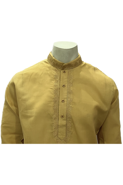 Men's Simple Kurta in gold