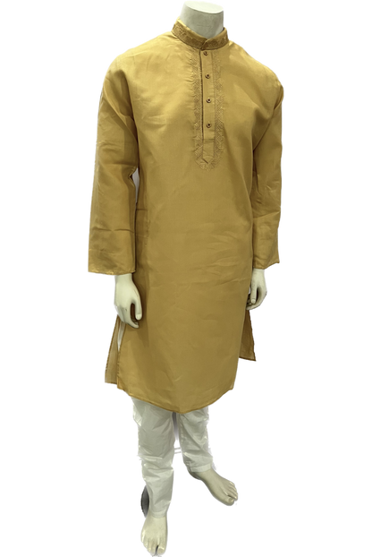 Men's Simple Kurta in gold