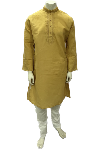 Men's Simple Kurta in gold