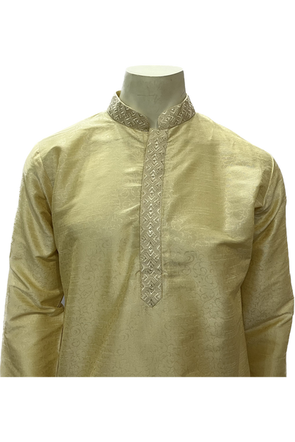 Light Golden Silk Kurta Pajama