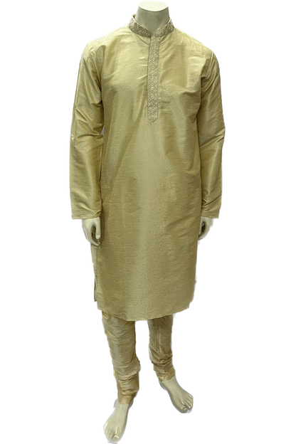 Light Golden Silk Kurta Pajama