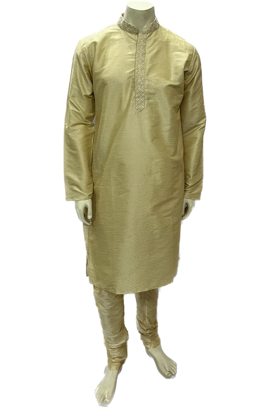 Light Golden Silk Kurta Pajama