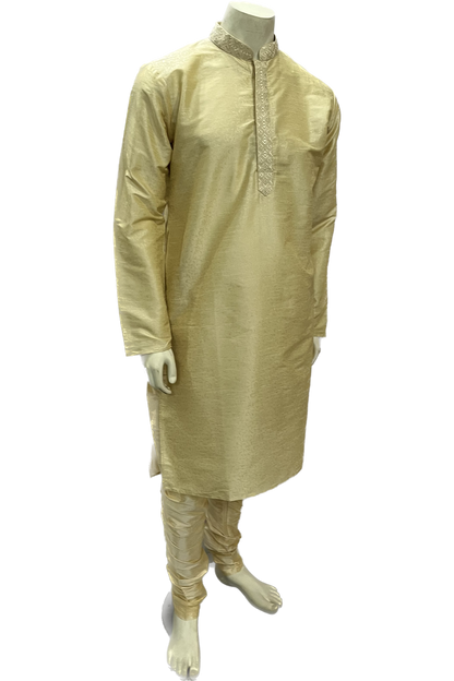 Light Golden Silk Kurta Pajama